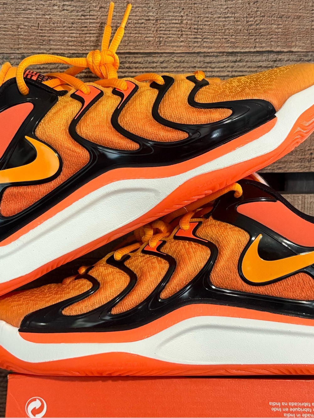Nike Orange, Black & White Kevin Durant basketball Sneakers